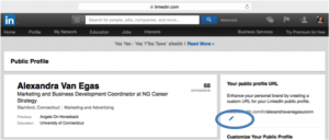 Linkedin profile custom url location in settings